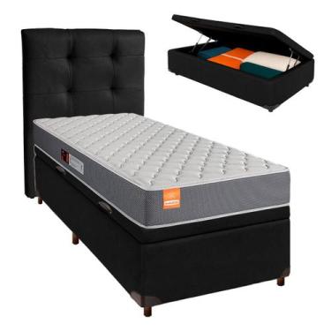 Imagem de Conjunto Cama Box Bau Blindado Solteiro + Colchão D23 Pro Inducol + Ca