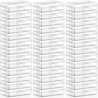 Imagem de Blulu Pacote com 50 caixas de lápis de plástico a granel, estojo transparente para canetas, armazenamento de giz de cera rígido com tampa fecho de pressão, organizador de marcadores de pintura, grande