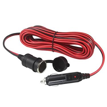 Imagem de Cabo de extensão para isqueiro – Cabo de extensão de carro de 12 V, plugue macho para soquete fêmea cabo de extensão com luzes LED 16AWG, fusível de 15A para bomba de pneu, compressor de ar (7,3 m)