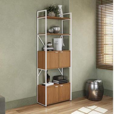 Imagem de Estante Alta Estilo Industrial 72cm 04 portas e 02 prateleiras LI018 K