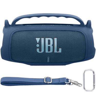 Imagem de Baval Capa de silicone compatível com alto-falante Bluetooth JBL Charge 5 portátil à prova d'água (capa de silicone azul)