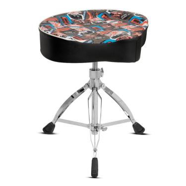 Imagem de Banco de Bateria Profissional Veludo Voik B-1400 Regulável 200kg