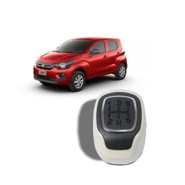 Imagem de Bola De Câmbio Manopla Fiat Mobi Uno Preta Com Aro Branco 00