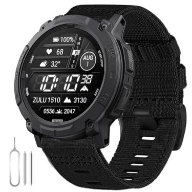 Imagem de Pulseira de nylon tática robusta para Garmin Instinct/Instinct 2, pulseira esportiva militar para Instinct3 de 45 mm compatível com Garmin Instinct2 Tactical/Tide/Esports/Solar de 22 mm