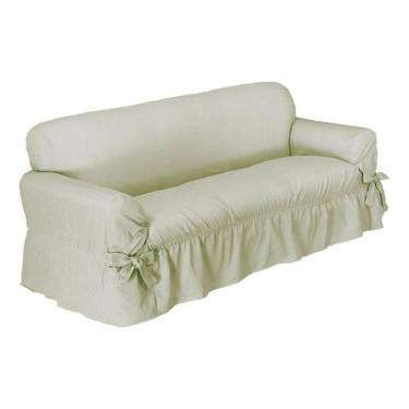 Imagem de Capa De Sofá 3 Lugares Avulso Gorgurão Maquinetado - Cáqui