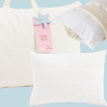 Imagem de MINICAMP Almofada Sumaúma Orgânica – Capa de Algodão Orgânico Totalmente Natural, Loft Ajustável com Enchimento Removível – Suportiva, Respirável (Capa: Sem capa, Padrão)
