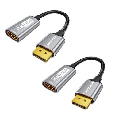 Imagem de SWITCHFLUX Adaptador DisplayPort ativo para HDMI (4K @60Hz, 1440P/2K @120Hz) conversor unidirecional DP 1.2 para HDMI 2.0, macho para fêmea, compatível com AMD, NVIDIA, desktops e monitores de jogos