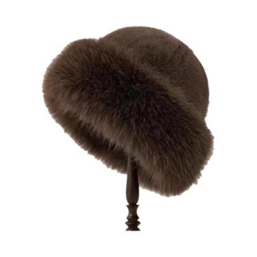 Imagem de Chapéu De Inverno Feminino Com Pelúcia Macia E Quente, Estilo Bucket, 