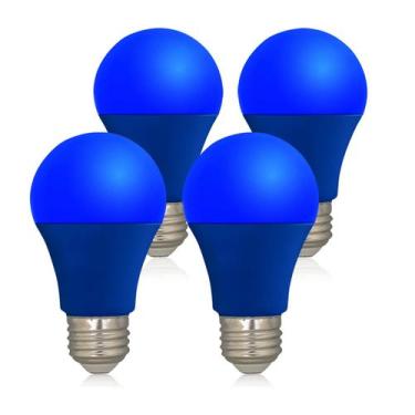Imagem de Lâmpada LED U4GLORY Blue 9W (equivalente a 60W) E26, pacote com 4