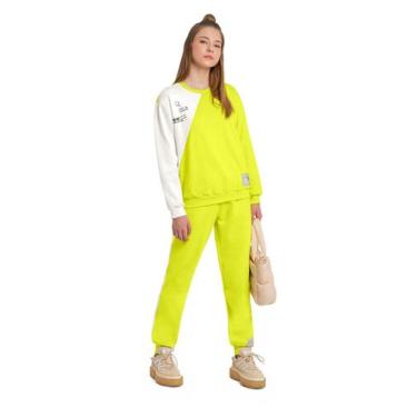 Imagem de Blusão Feminino Juvenil em Moletom Gloss, Verde, 16