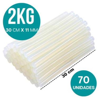 Imagem de Refil Bastões de Cola Quente 2KG BGrosso 30cm x 11mm 70 Und - Bastão D