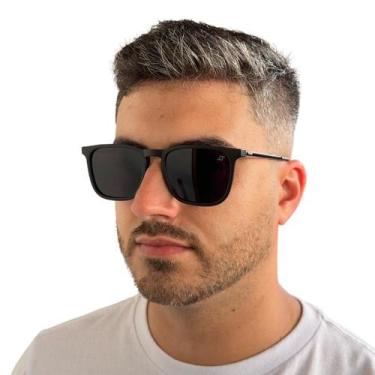 Imagem de Óculos De Sol Chris Finoti Quadrado Vintage Feminino Masculino, Preto 