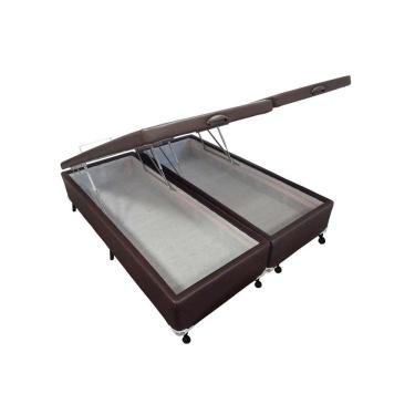 Imagem de Cama Box Baú King Courano Brown New (193x203x35 (2 uni 96X203)) - Castor