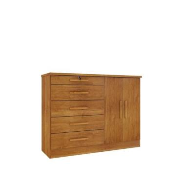 Imagem de Comoda Istambul 5 Gavetas 2 Portas Tcil, Cinamomo