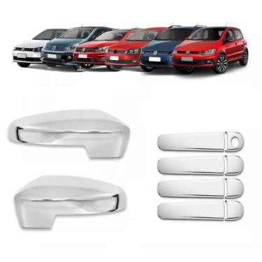 Imagem de Kit Aplique Maçaneta + Retrovisor (C/pisca)Gol 13 até 22  Fox 10 até 2