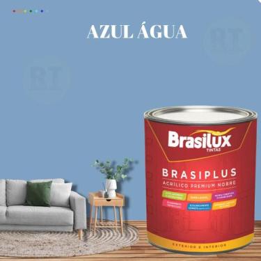 Imagem de Tinta Semi Brilho Cor Azul Petróleo 800ml Brasiplus Acrílica Lavável. 