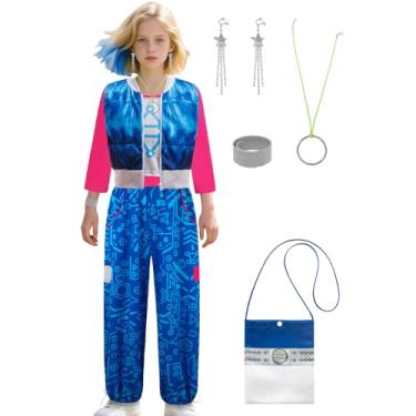 Imagem de VORLITS Terno azul para cosplay de Halloween feminino, Azul, 4-5 Years