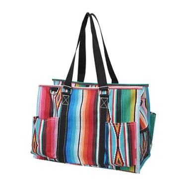 Imagem de NGIL Bolsa utilitária resistente à água, fecho de zíper superior, presentes perfeitos para mulheres trabalhadoras, enfermeiras, bolsa de ginástica, Serape-preto, Medium, Casual