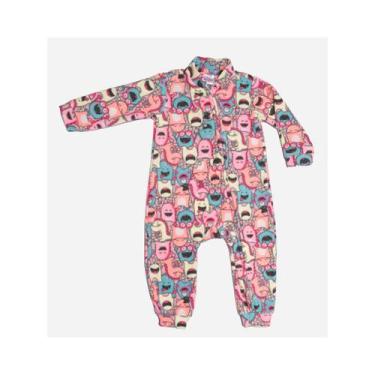 Imagem de Macacão Soft Térmico Monstrinhos Rosa - Petitico Kids, Monstrinhos ros