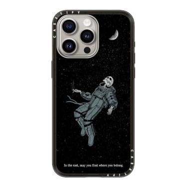 Imagem de CASETiFY Capa compacta para iPhone 15 Pro Max [fina e elegante/compatível com Magsafe/1,2 m. 2X proteção contra quedas de grau militar] - Somehow, Someday - Preto transparente