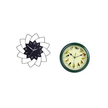Imagem de Bothyi Relógio de Parede Acrílico em Formato de Flor, Relógio Musical com Som de Pássaros, Silencioso, Decorativo para Interiores, Decoração de Parede Do Qua