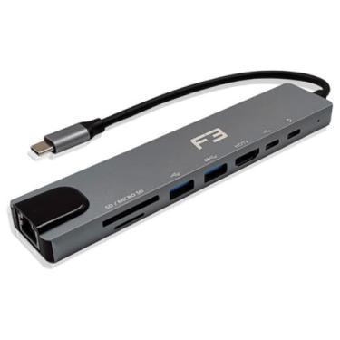 Imagem de ADAPTADOR USB TIPO C COM 8 SAIDAS HDMI USB-C USB 3.0 USB 2.0 MICRO SD SD E RJ45 F3 JC-TYC-860