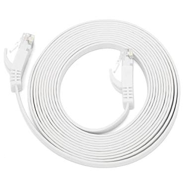 Imagem de Cabo Ethernet de Alta Velocidade CAT6 Fio de Cobre Plano para Transmissão Rápida, Compatível Com Vários Dispositivos, Ideal para Roteador/computador Desktop, 1 Cabo RJ45 Incluído