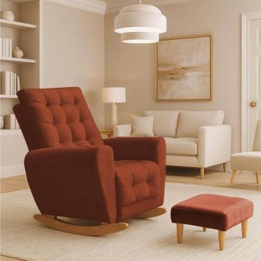 Imagem de Poltrona Amamentação Base Balanço Cecilia TerraCota