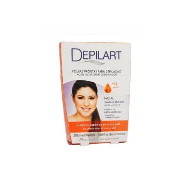 Imagem de Folhas Prontas Para Depilação Facial Depilart Mel 10Fls - Depilsam