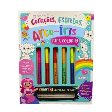 Imagem de Mania Colorida: Corações, Estrelas e Arco-íris - Para Colorir com Canetas que Mudam de Cor!