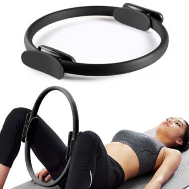 Imagem de Anel de Pilates Profissional, Círculo Mágico para Yoga e Exercícios, Preto, Flexível, para Fortalecimento Muscular e Tonificação