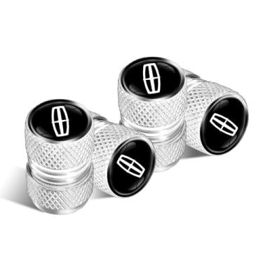 Imagem de 4 peças de tampas de haste de válvula de pneu, tampa de válvula protetora de pneu automotivo de metal, para Lincoln MKS, MKT, MKX, Navigator, Continental MKC MKZ Tampa de roda para todos os modelos