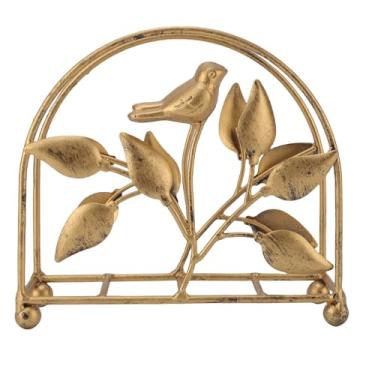Imagem de Haofy Porta Guardanapos de Metal Vintage com Pássaro Folha Rustico Para Cozinha Casa Restaurante Presente Decoracao Mesa
