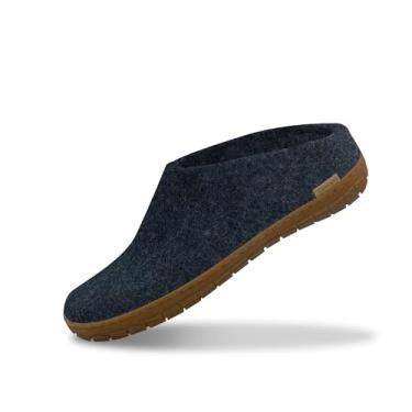 Imagem de Glerups Pantufa 100% mistura de lã de qualidade com sola de borracha - unissex sem cadarço, Jeans, 15 Women/13 Men
