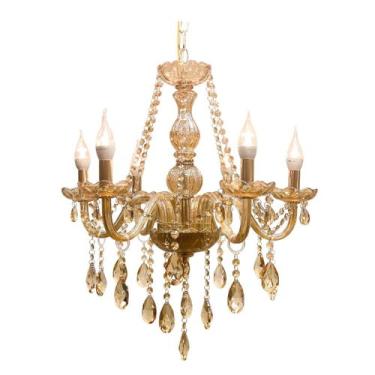 Imagem de Lustre De Cristal Luminária Luxuoso Ambar Com 6 Braços - IRIS