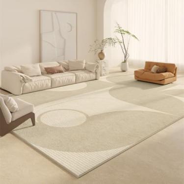 Imagem de Tapete decorativo estilo creme para sala de estar, listrado, geométrico, bege, confortável, macio, luxuoso, para quarto (180 x 280 cm (71 x 110 pol.)/AX026-3-C)
