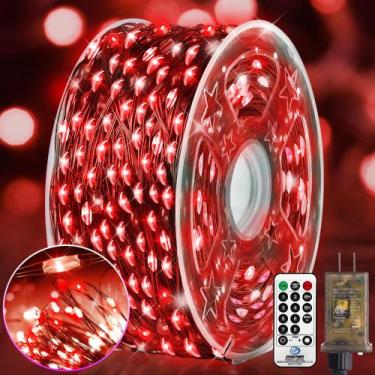 Imagem de Luzes de fadas de Natal KNONEW 203FT 600 LED impermeáveis