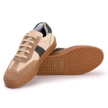 Imagem de tenis feminino casual trabalho festa passeio couro camurça com cadarço