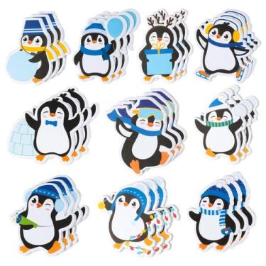 Imagem de Sticky Notes Xqumoi, pacote com 30 designs de pinguins de inverno