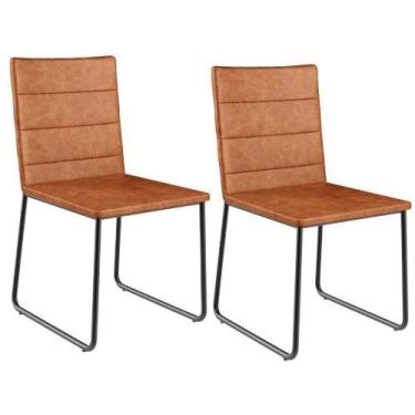 Imagem de Kit 02 Cadeiras Decorativa Estofada Para Sala De Jantar Preto Maya L02