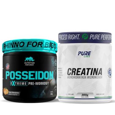 Imagem de Kit Pré Treino Posseidon Tangerina + Creatina Pura 300g Pure Athletic 