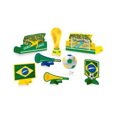 Imagem de Decoração de Mesa Vai Brasil c/ 8 unidades Festcolor