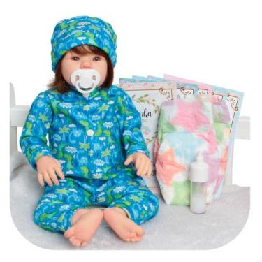 Imagem de Bebê Reborn Realista Menino Fio a Fio Silicone + Acessórios - Cegonha 