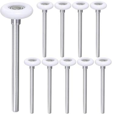 Imagem de Rolos de porta de garagem Linwnil 10 peças de nylon branco de 1,8 pole