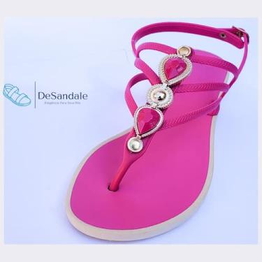 Imagem de Sandália rasteirinha Linda e Leve - Desandale, Pink, 38