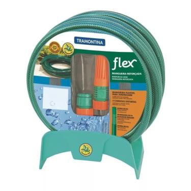 Imagem de Mangueira Jardim 20m Com Kit Esguicho E Suporte Tramontina