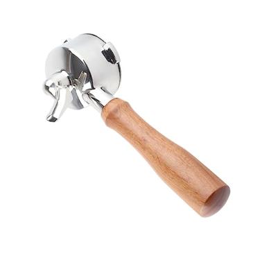 Imagem de Filtro de café de 54 mm de aço inoxidável Portafilter peças de reposição divisor de bico duplo para máquinas de café 870 880 cabo de madeira premium durável (estilo 4)