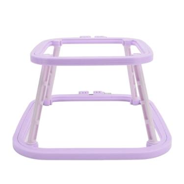 Imagem de YOUTHINK Bastidor de Bordar de Camada Dupla Bastidor de Bordado de Camada Dupla, Suporte de Moldura ABS Com Agulha, Ferramenta Versátil para Projetos de Ponto Cruz e Bordado (Roxo claro)