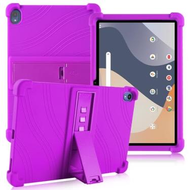 Imagem de ATOOZ Capa para tablet Walmart Onn 10.1 2024, capa de silicone macio para tablet Onn 10.1 Gen 4 com suporte (modelo: 100135925) (roxo)
