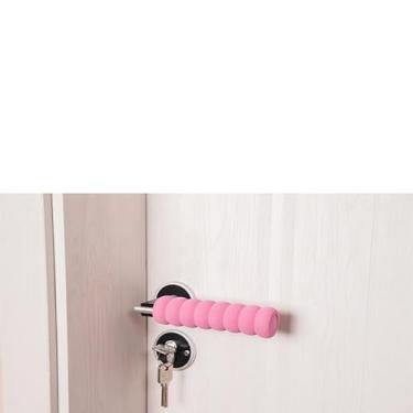 Imagem de Phefop Luva para Maçaneta de Porta, Protetor Antiderrapante Com Plugue contra Poeira, Longa Vida útil, Adequado para Quarto e Banheiro, Suprimentos Internos (Rosa)